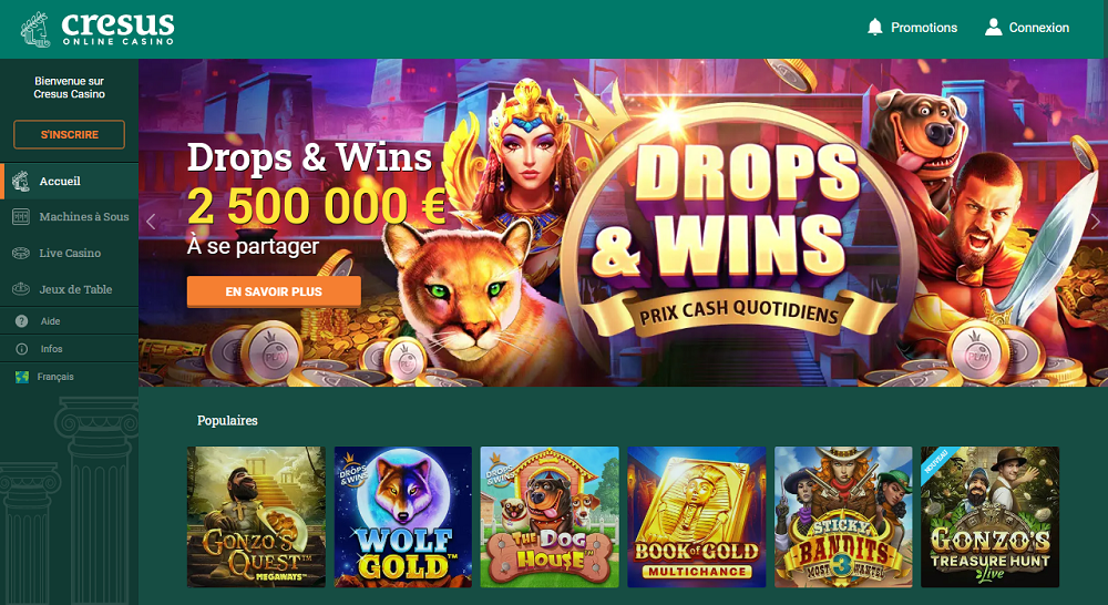 Cresus Casino Drops and Wins